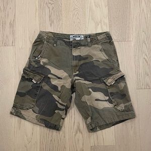 Grungy Street Style Oversized Camo Dad Shorts